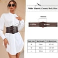 thumbnail image 4 of JASGOOD Women Corset Belts Wide Elastic Waspie Dark Brown Waist Belt for Dress, 4 of 7