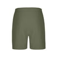 thumbnail image 6 of Men's Casual Shorts Elastic Waist Drawstring Lightweight Summer Beach Shorts With Pockets Short Olive Green, 6 of 6