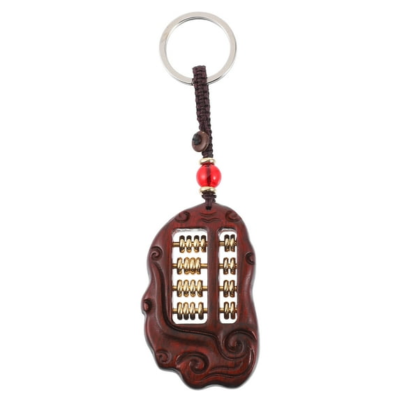 Toyandona Rope Bag Charm Keychain Abacus Shaped Wood 1Pcs Key Ring Accessory Adults Daily Use