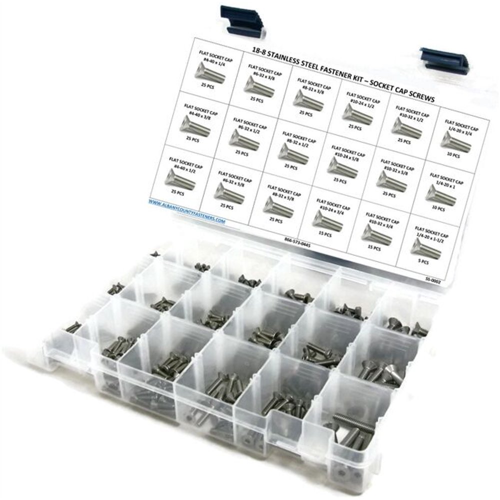 Stainless Steel Flat Head Socket Cap Screw Assortment Kit 440 through