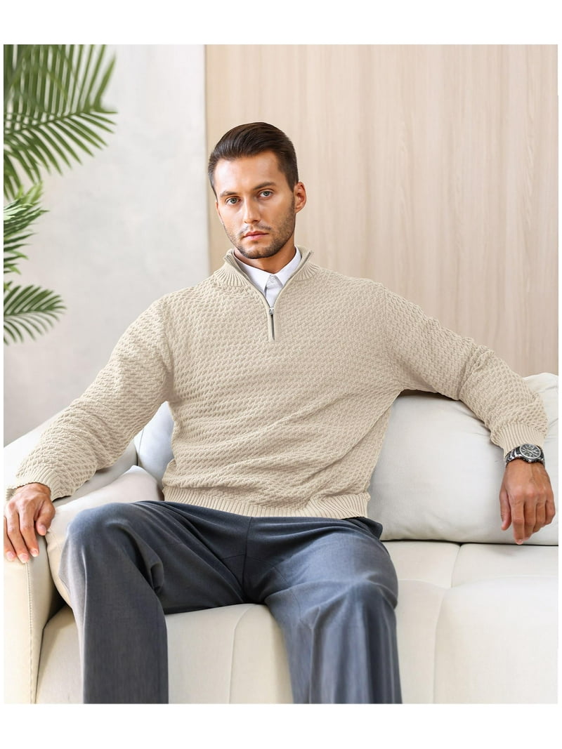 Walmart Black Friday Deals 2025 - Zaitun Men's Cable Knit Quarter