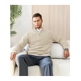 thumbnail image 5 of Fexilor Men's Cable Knit Quarter Zip Pullover Sweater Lightweight Long Sleeve Business Casual Sweaters, 5 of 7
