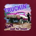 thumbnail image 2 of Wild Bobby, Truckin Ain't Just For Boys, Cars and Trucks, Unisex Crewneck Graphic Sweatshirt, Maroon, X-Large, 2 of 4