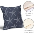 thumbnail image 3 of Navy Bllue Starfish Pillow Covers 16X16 Inch Coastal Beach Nautical Couch Pillow Cases Summer Ocean Cotton Linen Throw Pillows Set of 2 Home Decor for Living Room Bedroom Cushion Outdoor, 3 of 6