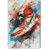 Trendy Cool Banksy Graffiti Pop Sneaker Shoe Canvas Wall Art Gym Sports Decor Poster For Living Room Bedroom Home Office Artwork 12X16 Inch Unframed