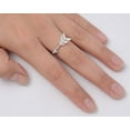 thumbnail image 4 of Sideways Arrow Clear Cubic Zirconia Ring .925 Sterling Silver Band White Jewelry Female Male Size 8, 4 of 4