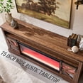 thumbnail image 4 of OKD Farmhouse Fireplace TV Stand for 85" TV, Highboy Entertainment Center w/42" Electric Fireplace & LED Light, Media Console w/Sliding Barn Door for Living Room, Reclaimed Barnwood, 4 of 8
