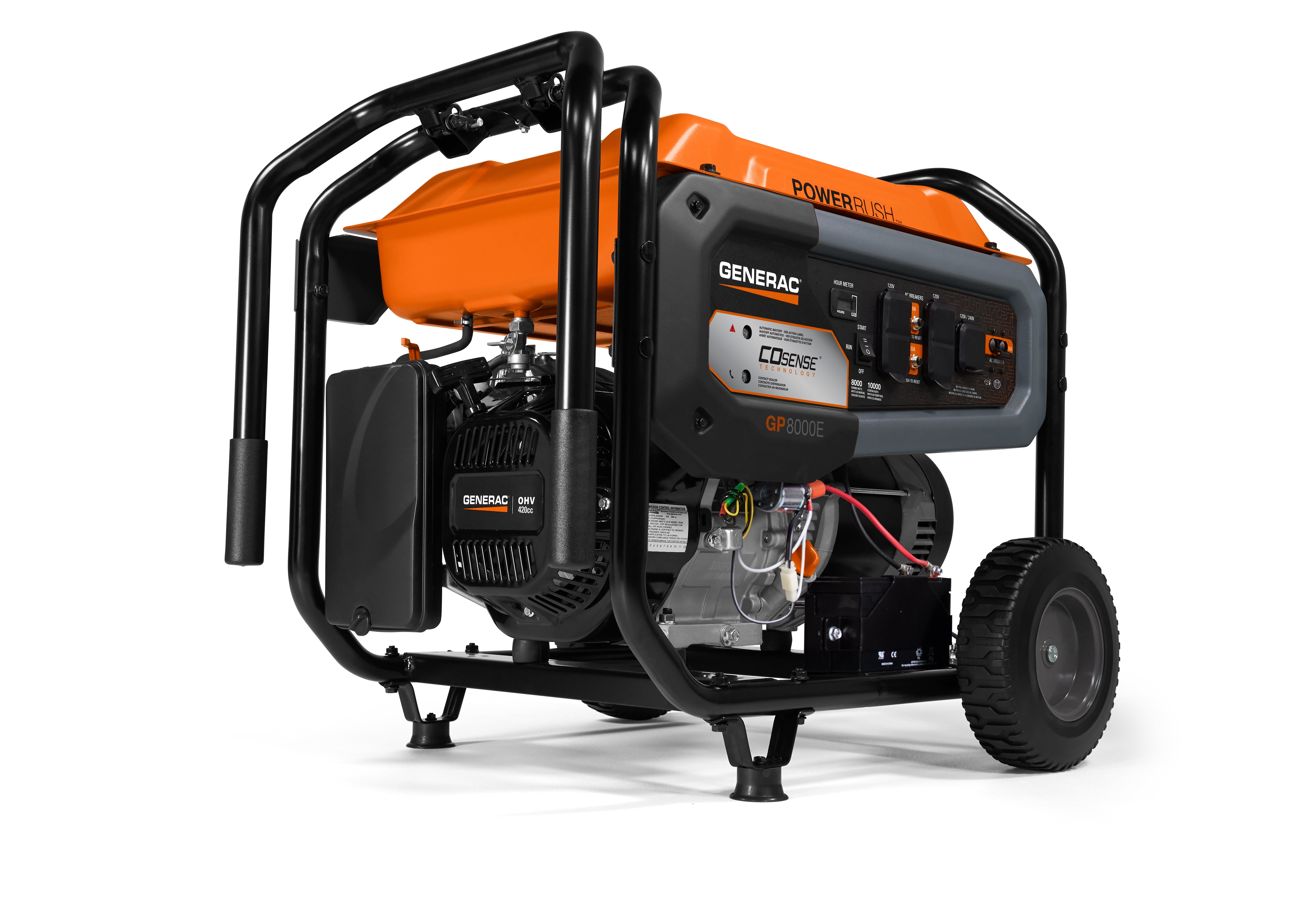 Generac 8000W Electric Start Power Generator, COsense Technology