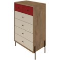thumbnail image 1 of Manhattan Comfort Joy 6 Tiroirs en Rouge et Blanc Cassé, 1 of 11