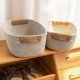 thumbnail image 5 of Cesta de almacenamiento multifuncional, caja de almacenamiento tejida de cuerda de algodón con asas de cuero para refrigerios y artículos pequeños, organizador de gran capacidad para uso en, 5 of 6