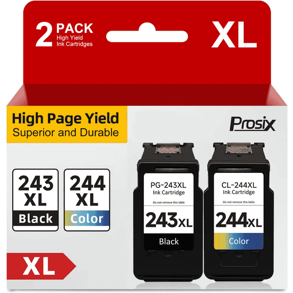 243XL 244XL Ink Cartridges for Canon Ink PG-243 and CL-244 for Canon Pixma TR4520 TR4522 MX492 MX490 TS302 TS202 TS3320 TS3322 MG2520 MG2522 MG2525 Printers (Black, Tri-Color, 2-Pack)