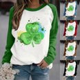thumbnail image 5 of St. Patrick's Day Shirts for Women Crew Neck Casual Long Sleeve Patchwork Funny Printed Pullover Tops Sweatshirts(Green,S), 5 of 5