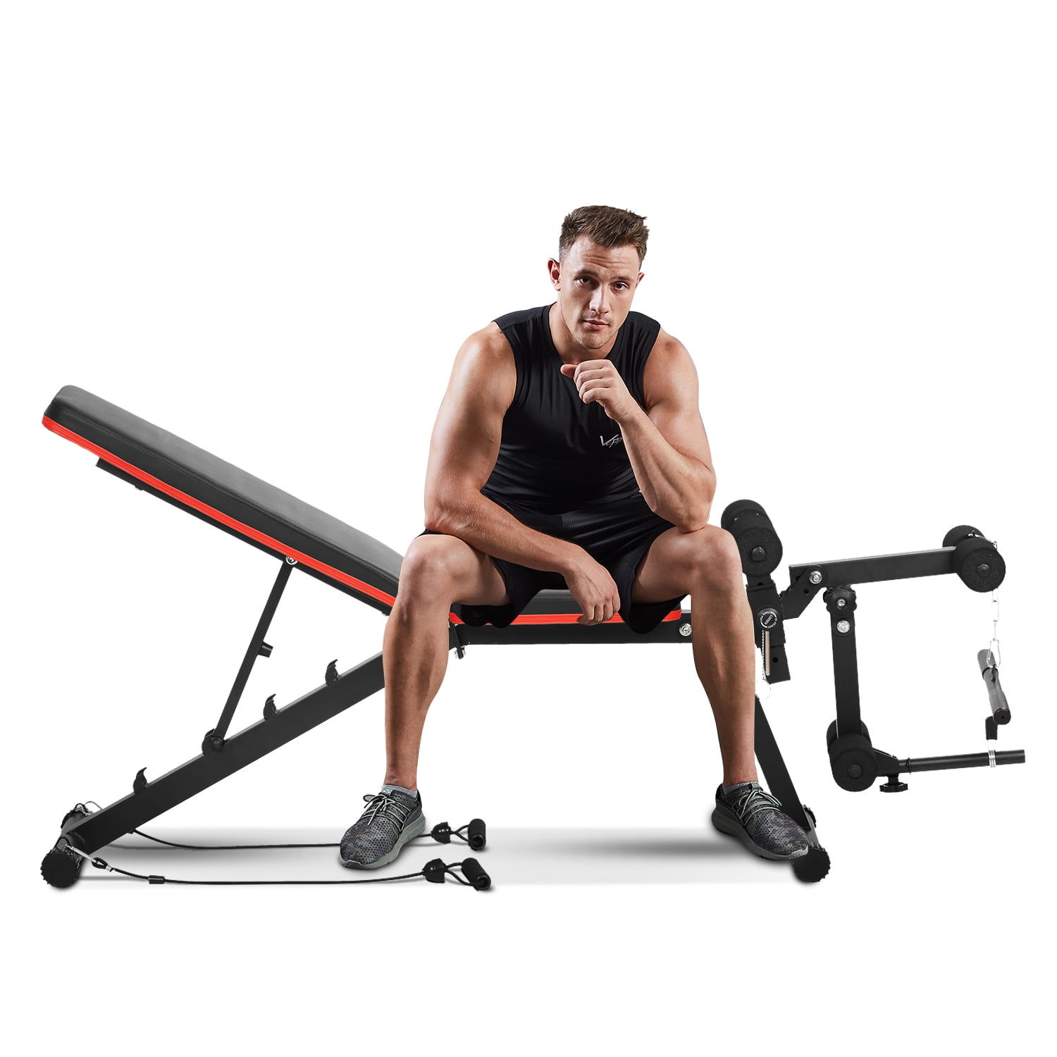 Adjustable Leg Lifts for Home Office Details about   Multifunctional Sit Up Bench with Handle