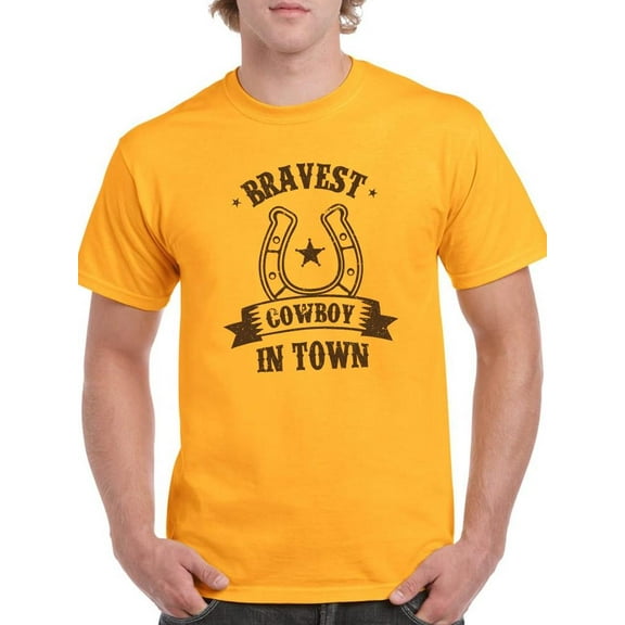 Bravest Cowboy In Town T-Shirt Men -Smartprints Designs, Male Large