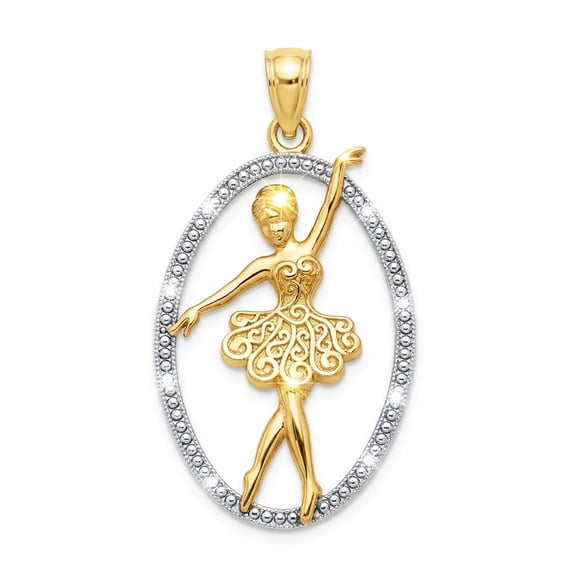 Charm America - Gold Ballerina Ballet Dancer Charm - 10 Karat Solid Gold