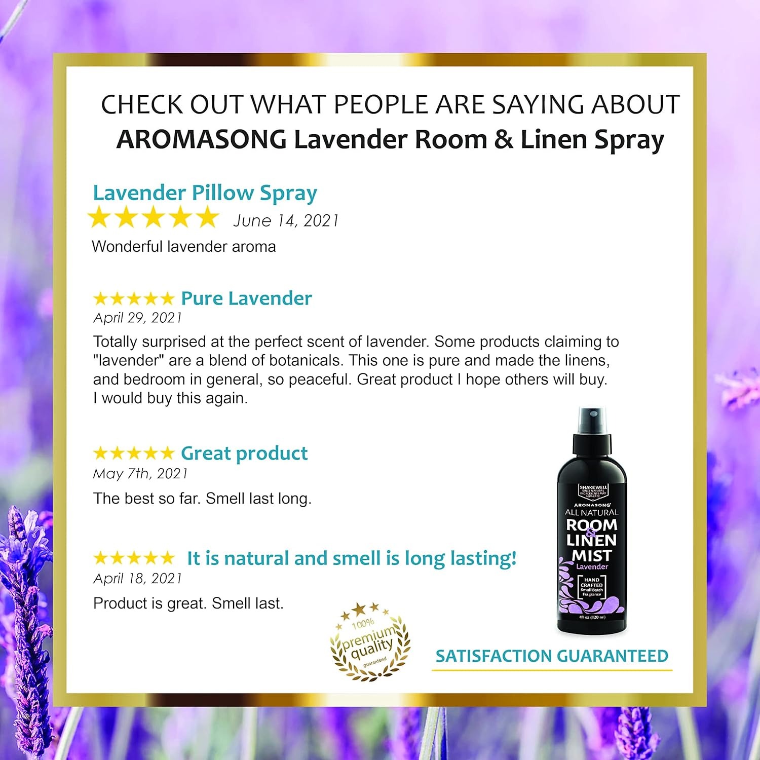 Aromasong All Natural Room & Linen Spray For Pillows And Sheets- Holiday Gift Pack Of Lavender, Green Tea, And Eucalyptus Included - Bed Spray Air Freshener Natural Essential Oil Spray For Sleeping