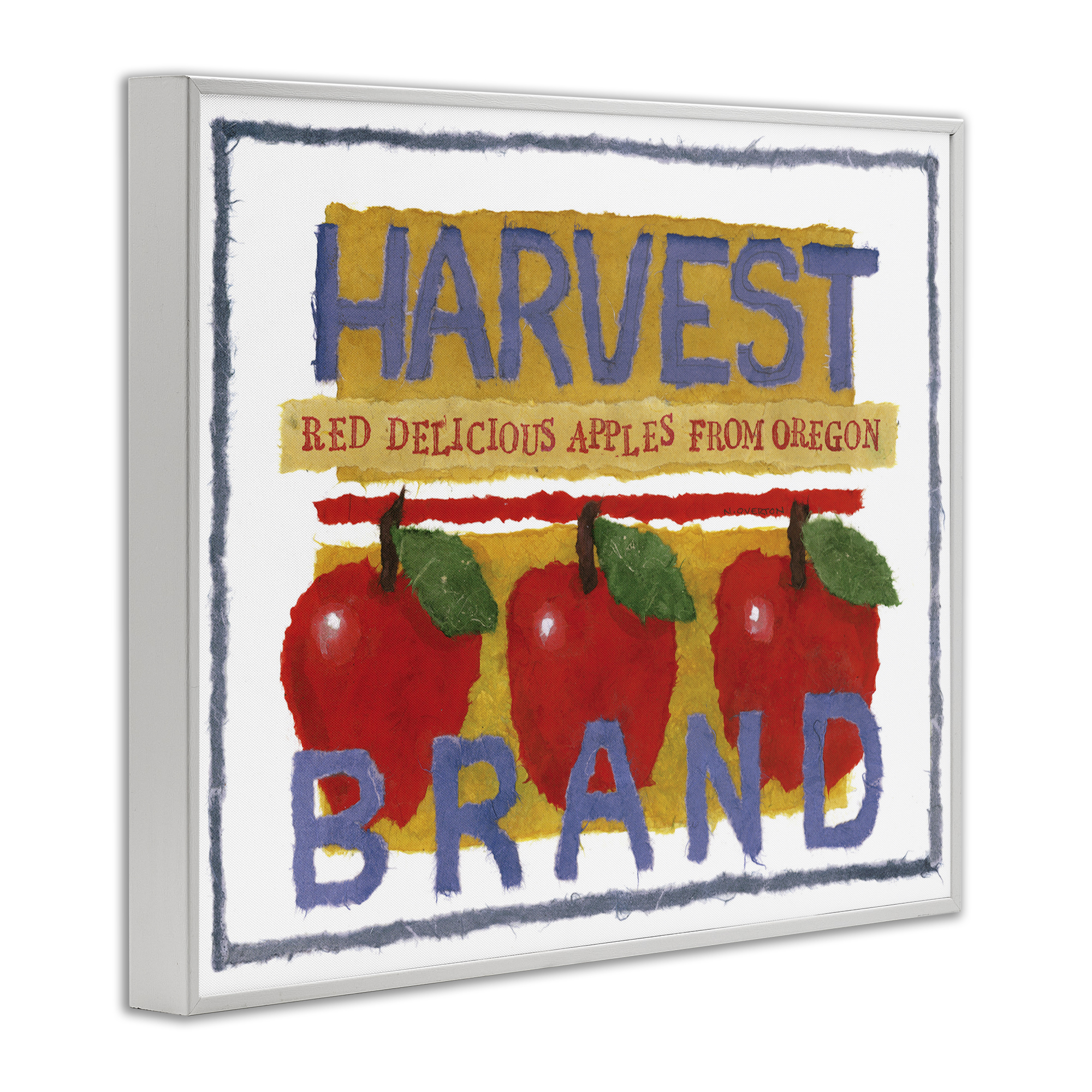Stupell Industries Oregon Harvest Apples Food & Beverage Painting White Framed Art Print Wall Art, 30 x 24