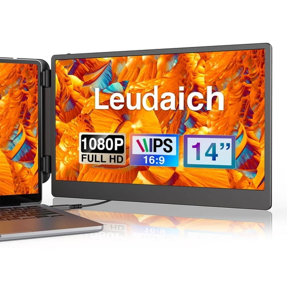 Extensor de Monitor Leudaich Negro FHD IPS Portátil para Pantalla Dual