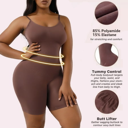 

YIJIARAN Seamless Bodysuit for Women Tummy Control Shapewear | Sculpting Body Shaper Thong Dupes Shaping Tops