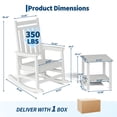 thumbnail image 2 of HDPE Poly Lumber Rocking Chair Outdoor Set with Side Table, High Back Patio Porch Rocker for Adults, All Weather Resistant 350 lbs Capacity for Garden Lawn Pool Firepit, Embossed Wood Grain Navy Blue, 2 of 8