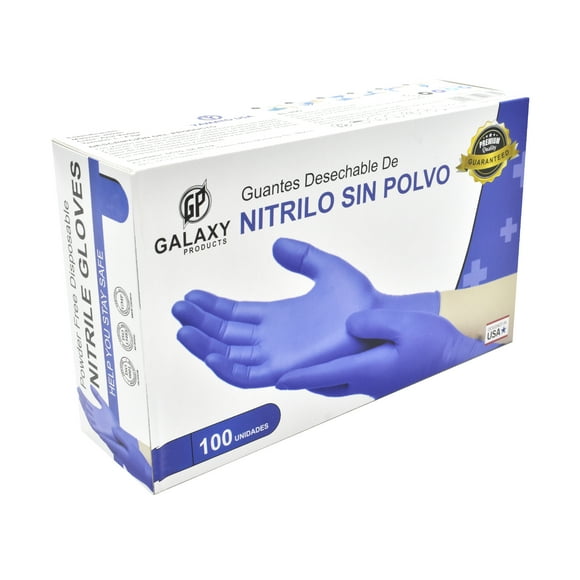 Guante de Nitrilo Azul Galaxy Products Largo