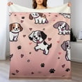 thumbnail image 3 of nygtbtfer Cute Dogs Pink Throw Blanket Ultra Soft Warm All Season Animals Decorative Fleece Blankets for Bed Chair Car Sofa Couch Bedroom White, 3 of 6