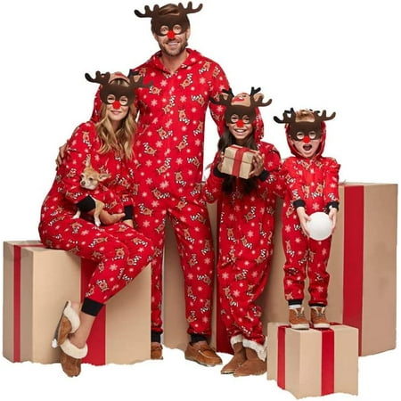 

MAMOWEAR Family Matching Christmas Pajamas Sets Dad Mom Kids Baby Deer Printing Family Parent-child Two-piece Pajamas Outfits