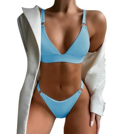 

Qufokar Women One Piece Swimsuits Swim Sports Bra Women Soild Print Bikinis Swimsuit Push Up Bikini Set Two Pieces Beach Bathing Suit Swimwear Lap Swimming Suit for Women Two Piece