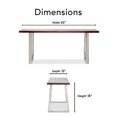 thumbnail image 7 of Finch Lionel Wood and Stainless Steel Metal Bench Dark Walnut Brown, 7 of 7