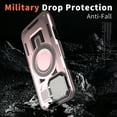 thumbnail image 3 of for iPhone 15 Pro Max Armor Case with Stand, [Compatible with MagSafe] [Built-in Camera Cover Kickstand] Heavy Duty Rugged Strong Magnetic Hard Phone Case for iPhone 15 Pro Max, Rosegold, 3 of 6