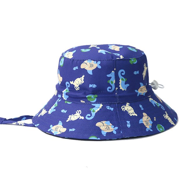 Sombrero de pescador para niños de primavera y verano, sombrero de lavabo para niños con estampado de dibujos animados, sombrero parasol a prueba de rayos UV