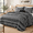 Black-King, variant on Boho Stripe King Size Quilt Set, Black, 3-Piece Bedding for Bedroom Decor