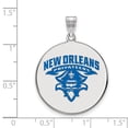 thumbnail image 2 of Sterling S. Rh-p LogoArt University of New Orleans XL Enamel Disc Pendant; for Adults and Teens; for Women and Men, 2 of 2