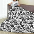thumbnail image 6 of Zufioo Black White Halloween Fleece Blanket Queen Size,Plush Bed Blanket,Ultra Soft Throw Blanket,Plush Fuzzy Cozy Blanket Perfect for Bed,Couch-50"x40", 6 of 7