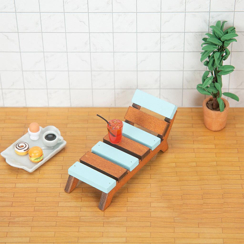 1/12 Scale Dollhouse Miniature Beach Chair Recliner