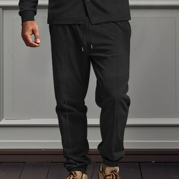 dzxyzu Men's Slim Fit Chino Pant Casual Drawstring Elastic Waist Loose Twill Trousers with Pockets