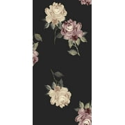 Floral Print Brushed Polyester Fabric - Charcoal5 (3-Yard Precut)