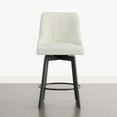 thumbnail image 5 of Spruce & Spring Modern Upholstered Swivel Bar Stool with Wide Seat for Kitchen Island or Dining Space Set of 2, Ivory, 5 of 11