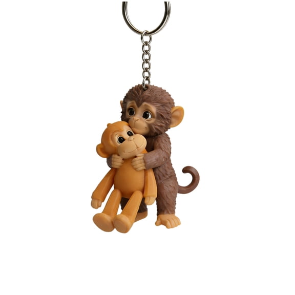 Punch Monkey Plush Keychains, 3D Cute Monkey Key Chain for Keys, Backpacks, Gifts