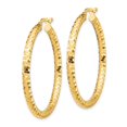 thumbnail image 3 of Auriga 14k Yellow Gold 3mm Hoop Earrings for Women(L- 39.45mm, W- 38mm), 3 of 5
