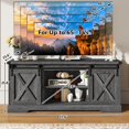 thumbnail image 3 of 58" Farmhouse TV Stand for 65 Inch TVs with Sliding Barn Door, Rustic Wood Entertainment Center Media Console Cabinet for Living Room, 3 of 7