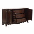 thumbnail image 4 of Benjara 2 Doors Cabinet Wooden Buffet with 3 Drawers and Claw Feet- Cherry Brown, 4 of 6