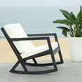 thumbnail image 3 of Safavieh PAT7013F Outdoor Collection Vernon White Rocking Chair, Black/Beige, 3 of 4