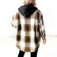 thumbnail image 5 of Fleece Liend Jackets for Women with Hood Casual Button Down Buffalo Plaid Flannel Shirts Fall Winter Fashion Shacket Coats, 5 of 6