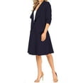 thumbnail image 3 of Women's Two-Piece Suit Set ? 3/4 Sleeve Fitted Blazer and Midi Skirt, 3 of 5