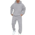 thumbnail image 2 of Conairie Sweatsuits for Men Set 2 Piece Casual Solid Color Loose Fit Hoodie Sweatshirt and Joggers Sweatpants Sets Loungewear Fall Winter Long Sleeve Sport Suit with PocketBlack XXXL, 2 of 4