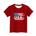 thumbnail image 6 of Afuyipoi Girls Graphic T-Shirt （for 3-15） Short Sleeve Independence Day Celebration Crew Neck Patriotic Tops Tee for Boys Red Size 14, 6 of 6