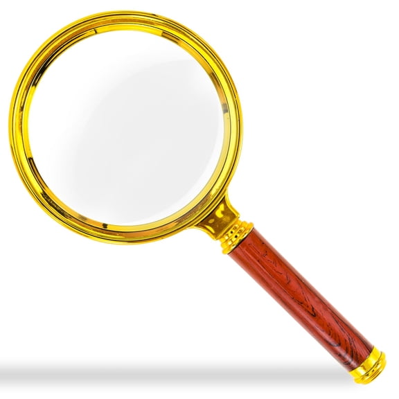 TETSELF 10x Magnifying Glass Reading Magnifier Handheld 2" Glass Lens Jewelry Loupe Gold