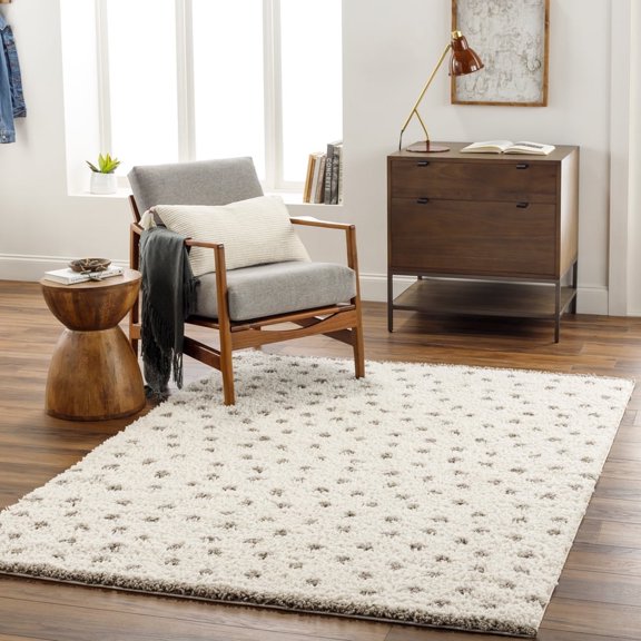 Livabliss Area Rugs for Living Room, 5x7 Birmingham Modern Ivory Rug, Bedroom Dining Room Home Decor Stain Resistant Carpet (5'3" x 7')