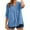 Light Blue, variant on Linen Shirts for Women Half Sleeve V Neck Tee Blouses with Smocked Cuffs Spring Summer Loose Tunic Top